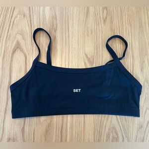 SET Active Black Slim-Strap Bralette